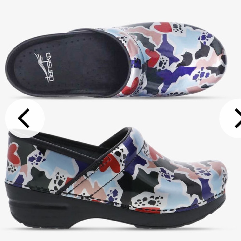 Dansko Gray and Blue Clogs for Professional Comfort